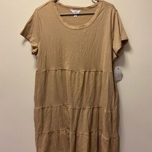 Time and Tru Beige Tiered Dress with POCKETS!